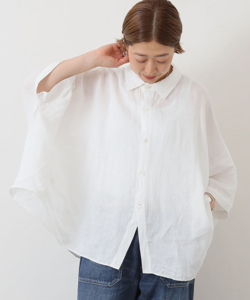 JOURNAL STANDARD LUXE（ジャーナルスタンダード　ラックス）の「リネンキャンバス バルーンシャツ（シャツ/ブラウス・レディース・ブラック/ピンク/ブラウン/ホワイト・FREE）」の13枚目の写真