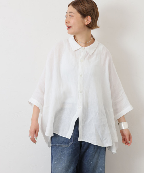 JOURNAL STANDARD LUXE（ジャーナルスタンダード　ラックス）の「リネンキャンバス バルーンシャツ（シャツ/ブラウス・レディース・ブラック/ピンク/ブラウン/ホワイト・FREE）」の14枚目の写真