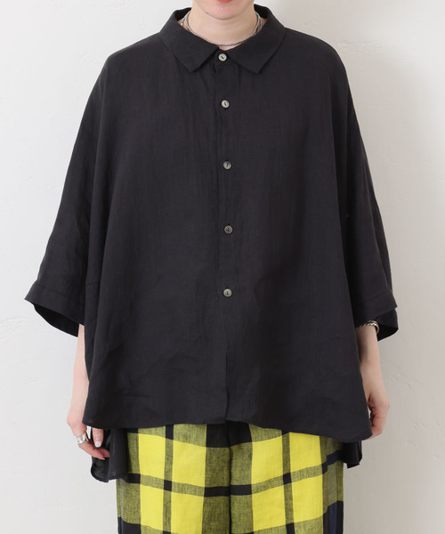 ブラウス シャツ リネンキャンバスシャツ レディース Whim Gazette ブラウス シャツ リネンキャンバスシャツ