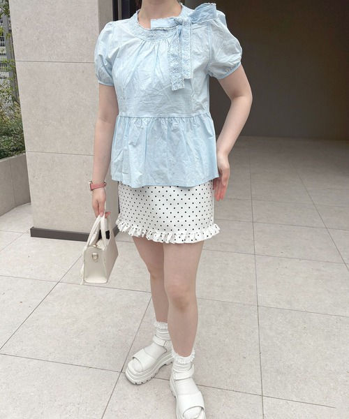 frunco(フランコ)の「【ZOZO限定】サイドリボンブラウス(シャツ/ブラウス・レディース・ホワイト/ブルー・MEDIUM)」の3枚目の写真