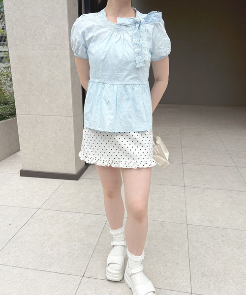 frunco(フランコ)の「【ZOZO限定】サイドリボンブラウス(シャツ/ブラウス・レディース・ホワイト/ブルー・MEDIUM)」の13枚目の写真