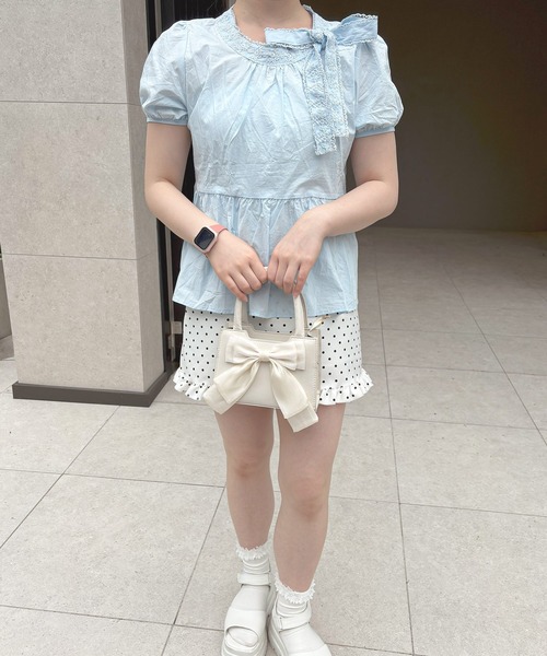 frunco(フランコ)の「【ZOZO限定】サイドリボンブラウス(シャツ/ブラウス・レディース・ホワイト/ブルー・MEDIUM)」の11枚目の写真