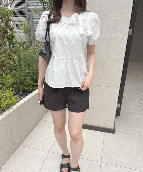 frunco(フランコ)の「【ZOZO限定】サイドリボンブラウス(シャツ/ブラウス・レディース・ホワイト/ブルー・MEDIUM)」の5枚目の写真