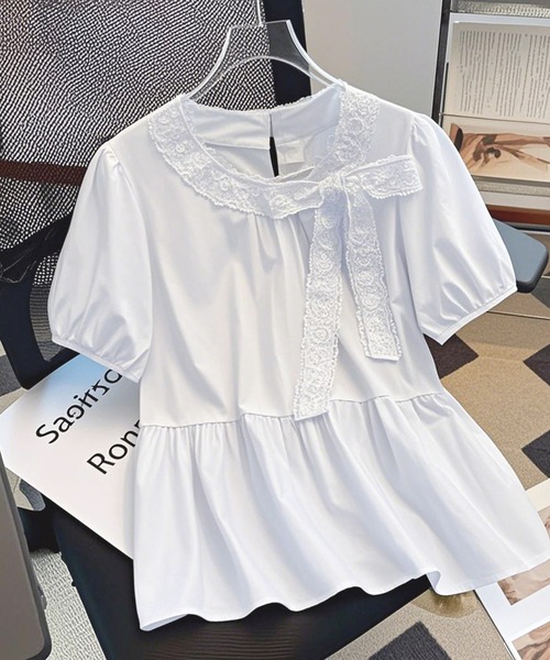 frunco(フランコ)の「【ZOZO限定】サイドリボンブラウス(シャツ/ブラウス・レディース・ホワイト/ブルー・MEDIUM)」の9枚目の写真