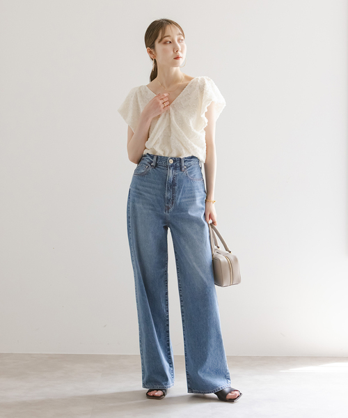 Noble（ノーブル）の「【洗える】レオパードジャガードデコルテVブラウス（シャツ/ブラウス・レディース・ホワイト系その他/キャメル・FREE）」の11枚目の写真