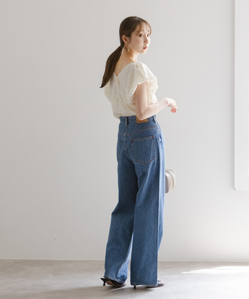 Noble（ノーブル）の「【洗える】レオパードジャガードデコルテVブラウス（シャツ/ブラウス・レディース・ホワイト系その他/キャメル・FREE）」の12枚目の写真