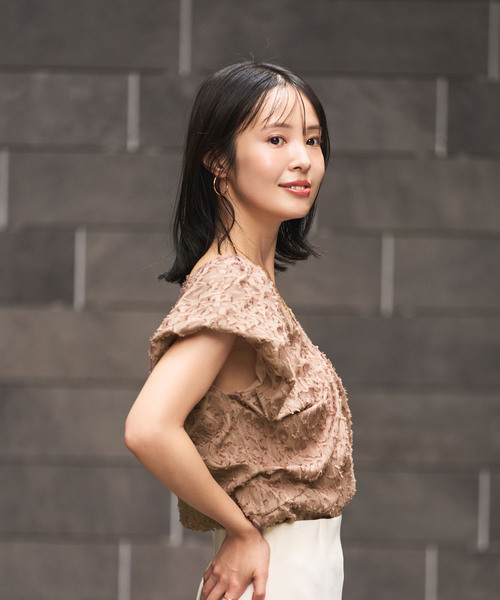 Noble（ノーブル）の「【洗える】レオパードジャガードデコルテVブラウス（シャツ/ブラウス・レディース・ホワイト系その他/キャメル・FREE）」の14枚目の写真