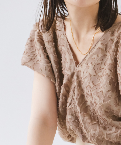 Noble（ノーブル）の「【洗える】レオパードジャガードデコルテVブラウス（シャツ/ブラウス・レディース・ホワイト系その他/キャメル・FREE）」の22枚目の写真