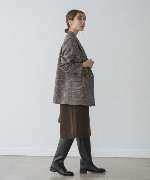 ライトツイードピークドラペルジャケット（テーラードジャケット