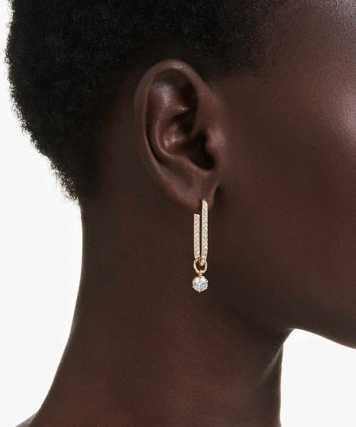 スワロフスキー Constella ドロップピアス Constella ドロップピアス, ラウンドカット, ホワイト, ロジウム