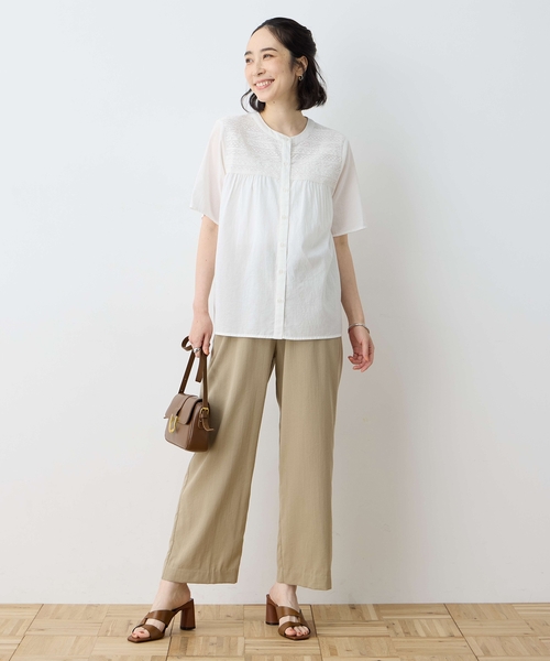 DECOY SINCE 1981（デコイシンスイチキュウハチイチ）の「インド綿レースブラウス（シャツ/ブラウス・レディース・ネイビー/ホワイト・9号/11号/13号/17号/15号）」の7枚目の写真