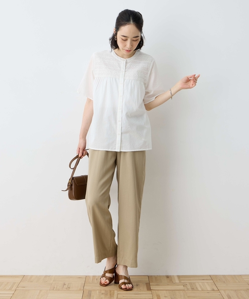 DECOY SINCE 1981（デコイシンスイチキュウハチイチ）の「インド綿レースブラウス（シャツ/ブラウス・レディース・ネイビー/ホワイト・9号/11号/13号/17号/15号）」の8枚目の写真