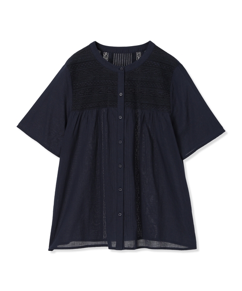 DECOY SINCE 1981（デコイシンスイチキュウハチイチ）の「インド綿レースブラウス（シャツ/ブラウス・レディース・ネイビー/ホワイト・9号/11号/13号/17号/15号）」の13枚目の写真