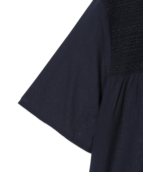 DECOY SINCE 1981（デコイシンスイチキュウハチイチ）の「インド綿レースブラウス（シャツ/ブラウス・レディース・ネイビー/ホワイト・9号/11号/13号/17号/15号）」の16枚目の写真