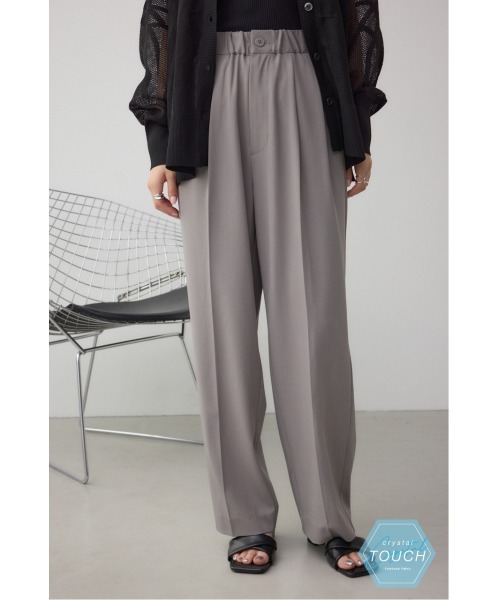 AZUL by moussy(アズールバイマウジー)の「C/T 2タックイージースラックス(スラックス・レディース・ブラック/アイボリー/グレー・SMALL/MEDIUM)」の1枚目の写真