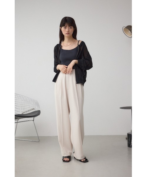 AZUL by moussy(アズールバイマウジー)の「C/T 2タックイージースラックス(スラックス・レディース・ブラック/アイボリー/グレー・SMALL/MEDIUM)」の6枚目の写真