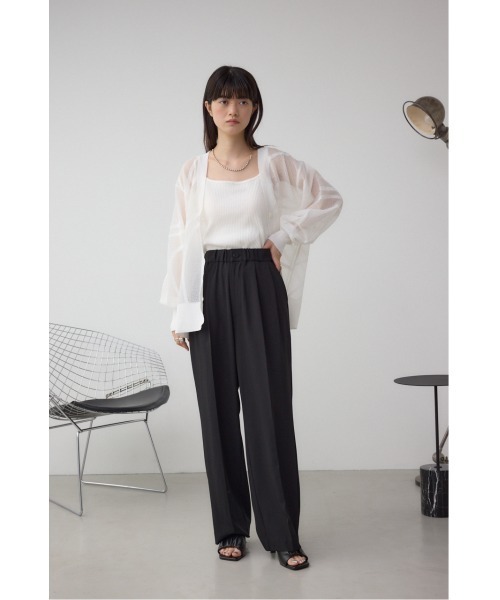 AZUL by moussy(アズールバイマウジー)の「C/T 2タックイージースラックス(スラックス・レディース・ブラック/アイボリー/グレー・SMALL/MEDIUM)」の15枚目の写真