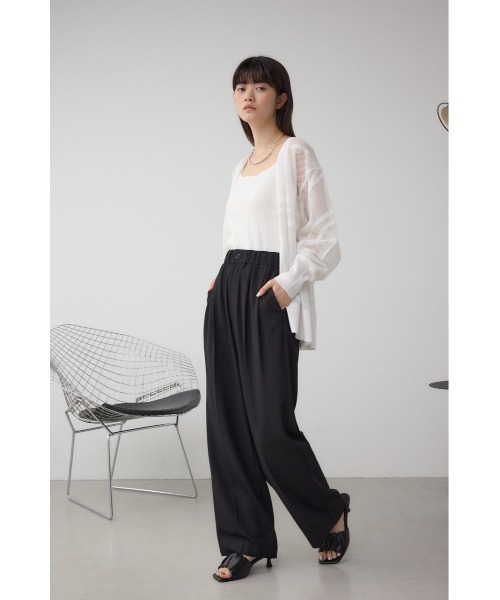 AZUL by moussy(アズールバイマウジー)の「C/T 2タックイージースラックス(スラックス・レディース・ブラック/アイボリー/グレー・SMALL/MEDIUM)」の16枚目の写真