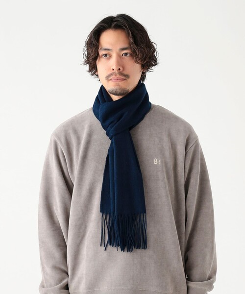 B:MING by BEAMS（ビーミングバイビームス）の「ウール ソリッド マフラー（ユニセックス）（マフラー・メンズ・レッド/ネイビー/ベージュ/ブラック・ONE SIZE）」の18枚目の写真