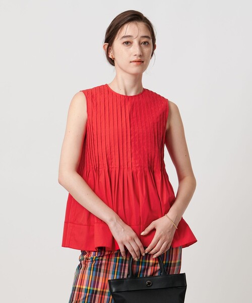ユナイテッドアローズ シルクノースリーブ UNITED ARROWS コットンシルク シルキータックノースリーブ