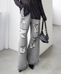 clear | ダメージワイドデニムパンツ[着回し力抜群 大人 カジュアル]≪SS新作≫(デニムパンツ)