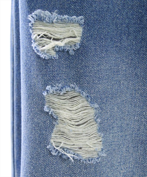 clear（クリア）の「ダメージワイドデニムパンツ[着回し力抜群 大人 カジュアル]≪SS新作≫（デニムパンツ・レディース・ブラック/ブルー・F）」の10枚目の写真