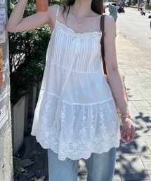 LADY LIKE（レディライク）の「レースリボン付きミニ丈キャミワンピース（ワンピース）」