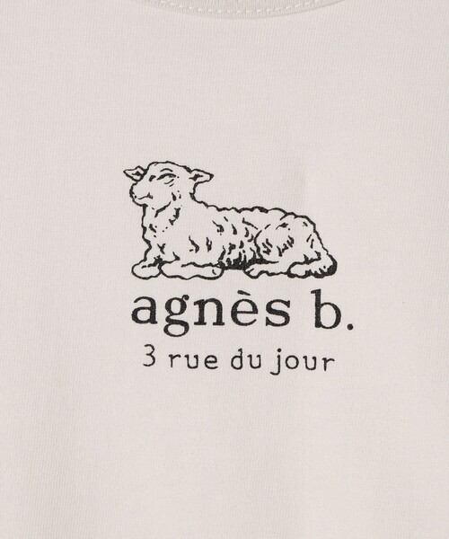 agnes b.(アニエスベー)の「ベビー ロゴ コットン 半袖 Tシャツ Agneau(Tシャツ/カットソー・キッズ・ベージュ・2YEAR/1YEAR/18M)」の7枚目の写真