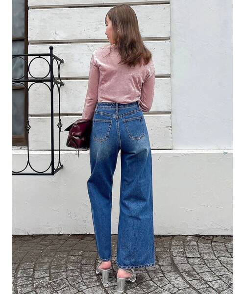 dazzlin（ダズリン）の「シアーベロアレイヤードトップス（Tシャツ/カットソー・レディース・ピンク/イエロー/ブラック/ブラウン・FREE）」の12枚目の写真