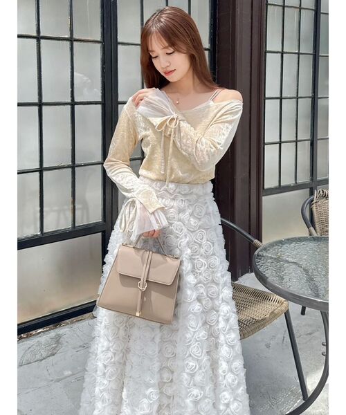 dazzlin（ダズリン）の「シアーベロアレイヤードトップス（Tシャツ/カットソー・レディース・ピンク/イエロー/ブラック/ブラウン・FREE）」の16枚目の写真