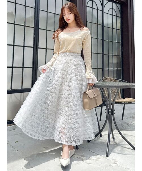 dazzlin（ダズリン）の「シアーベロアレイヤードトップス（Tシャツ/カットソー・レディース・ピンク/イエロー/ブラック/ブラウン・FREE）」の17枚目の写真