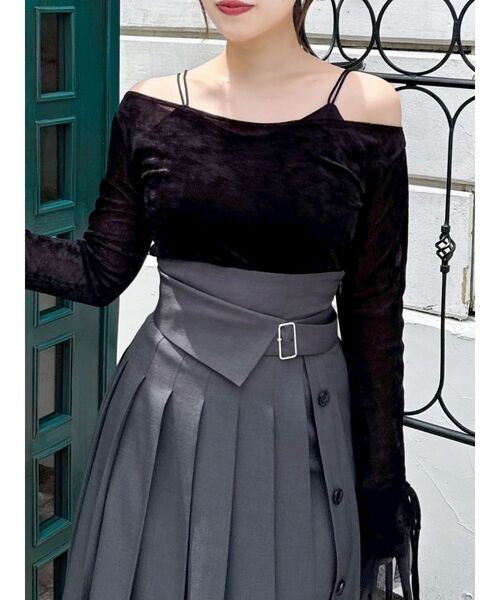 dazzlin（ダズリン）の「シアーベロアレイヤードトップス（Tシャツ/カットソー・レディース・ピンク/イエロー/ブラック/ブラウン・FREE）」の19枚目の写真