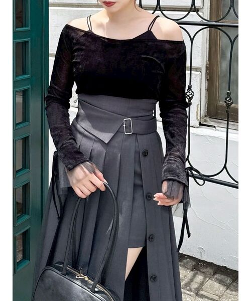 dazzlin（ダズリン）の「シアーベロアレイヤードトップス（Tシャツ/カットソー・レディース・ピンク/イエロー/ブラック/ブラウン・FREE）」の20枚目の写真