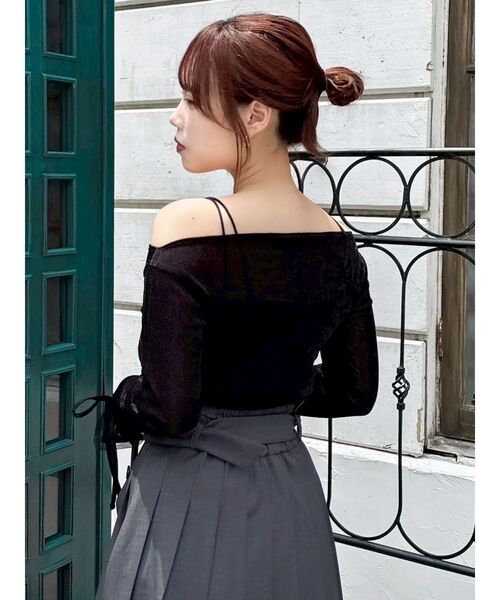 dazzlin（ダズリン）の「シアーベロアレイヤードトップス（Tシャツ/カットソー・レディース・ピンク/イエロー/ブラック/ブラウン・FREE）」の21枚目の写真