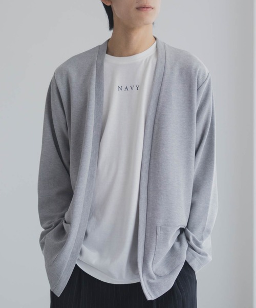 NAVY(ネイビー)の「NAVY 着流しカーディガンサンブル【UVカット】(アンサンブル・メンズ・ブラウン/ネイビー/ブラック/グレー・S/M/L/XL)」の2枚目の写真