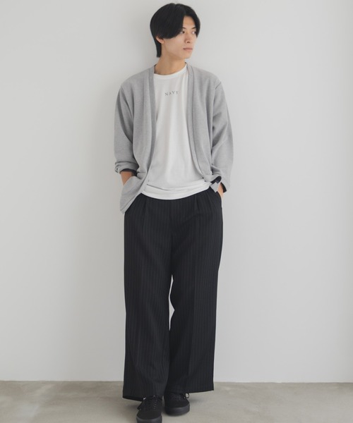 NAVY(ネイビー)の「NAVY 着流しカーディガンサンブル【UVカット】(アンサンブル・メンズ・ブラウン/ネイビー/ブラック/グレー・S/M/L/XL)」の5枚目の写真