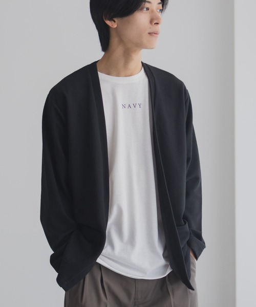 NAVY(ネイビー)の「NAVY 着流しカーディガンサンブル【UVカット】(アンサンブル・メンズ・ブラウン/ネイビー/ブラック/グレー・S/M/L/XL)」の12枚目の写真