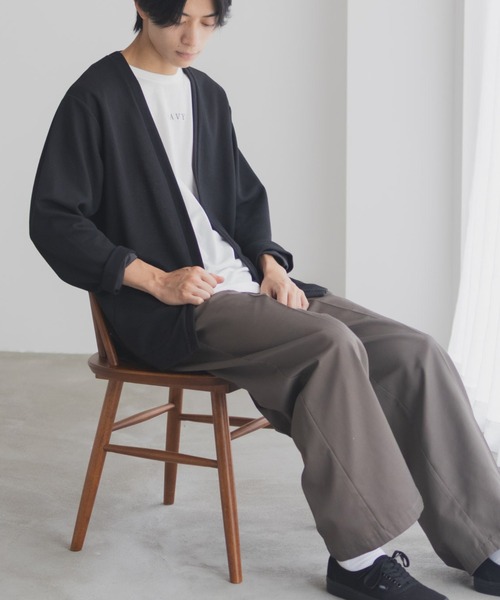 NAVY(ネイビー)の「NAVY 着流しカーディガンサンブル【UVカット】(アンサンブル・メンズ・ブラウン/ネイビー/ブラック/グレー・S/M/L/XL)」の11枚目の写真
