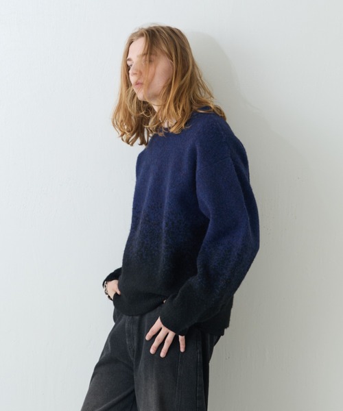 Lui's（ルイス）の「【Neucon/ニューコン】バイカラーグラデーションオーバーサイズシャギーニット（ニット/セーター・メンズ・ブラウン/ブラック・1/2）」の4枚目の写真