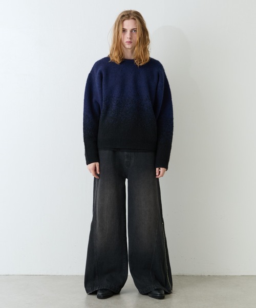 Lui's（ルイス）の「【Neucon/ニューコン】バイカラーグラデーションオーバーサイズシャギーニット（ニット/セーター・メンズ・ブラウン/ブラック・1/2）」の6枚目の写真