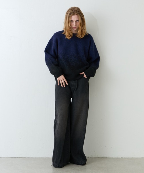 Lui's（ルイス）の「【Neucon/ニューコン】バイカラーグラデーションオーバーサイズシャギーニット（ニット/セーター・メンズ・ブラウン/ブラック・1/2）」の7枚目の写真