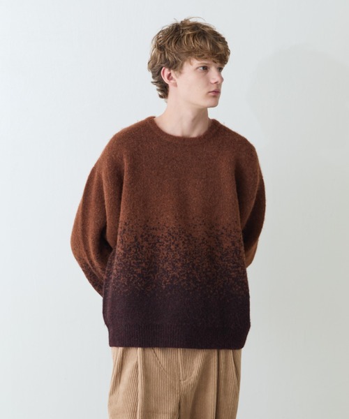 Lui's（ルイス）の「【Neucon/ニューコン】バイカラーグラデーションオーバーサイズシャギーニット（ニット/セーター・メンズ・ブラウン/ブラック・1/2）」の14枚目の写真