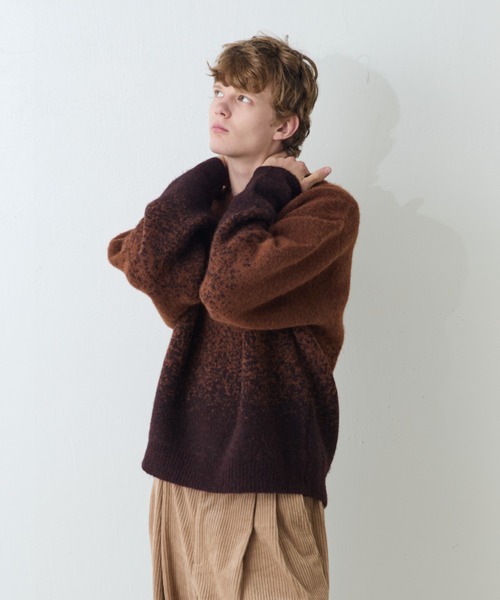Lui's（ルイス）の「【Neucon/ニューコン】バイカラーグラデーションオーバーサイズシャギーニット（ニット/セーター・メンズ・ブラウン/ブラック・1/2）」の15枚目の写真