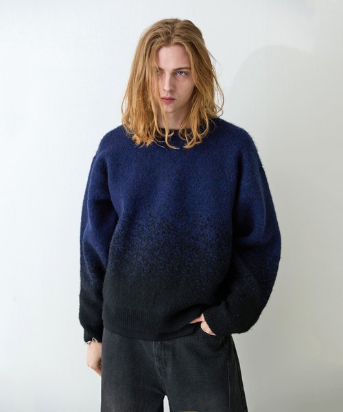 Lui's（ルイス）の「【Neucon/ニューコン】バイカラーグラデーションオーバーサイズシャギーニット（ニット/セーター・メンズ・ブラウン/ブラック・1/2）」の3枚目の写真