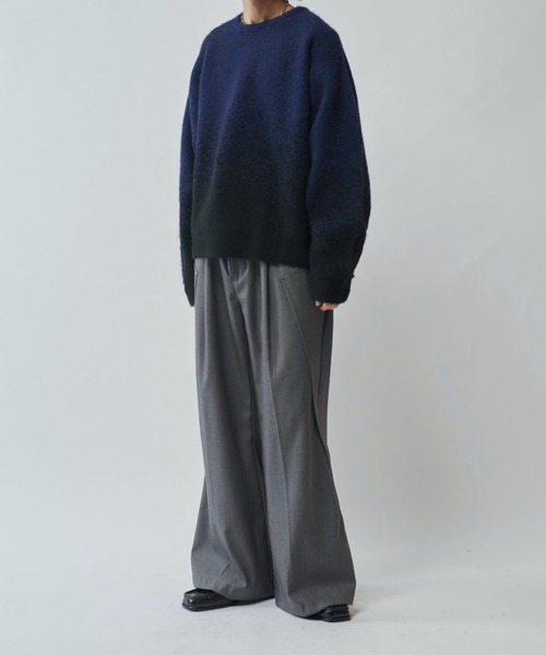 Lui's（ルイス）の「【Neucon/ニューコン】バイカラーグラデーションオーバーサイズシャギーニット（ニット/セーター・メンズ・ブラウン/ブラック・1/2）」の12枚目の写真