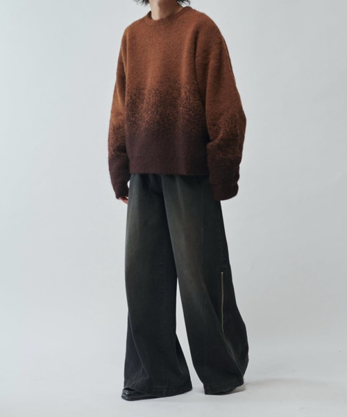 Lui's（ルイス）の「【Neucon/ニューコン】バイカラーグラデーションオーバーサイズシャギーニット（ニット/セーター・メンズ・ブラウン/ブラック・1/2）」の9枚目の写真