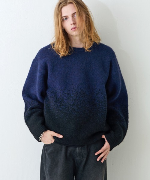 Lui's（ルイス）の「【Neucon/ニューコン】バイカラーグラデーションオーバーサイズシャギーニット（ニット/セーター・メンズ・ブラウン/ブラック・1/2）」の19枚目の写真