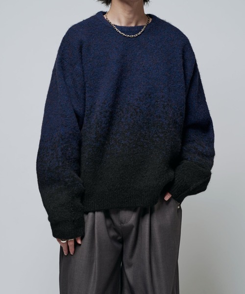 Lui's（ルイス）の「【Neucon/ニューコン】バイカラーグラデーションオーバーサイズシャギーニット（ニット/セーター・メンズ・ブラウン/ブラック・1/2）」の21枚目の写真