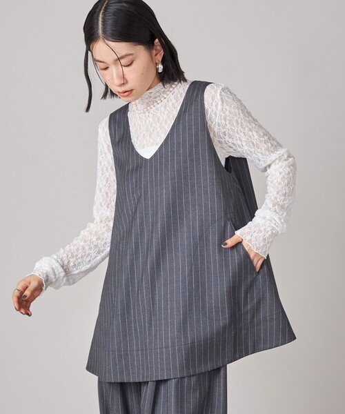 SHIPS NINE CASE:〈手洗い可能〉ストライプ チュニック