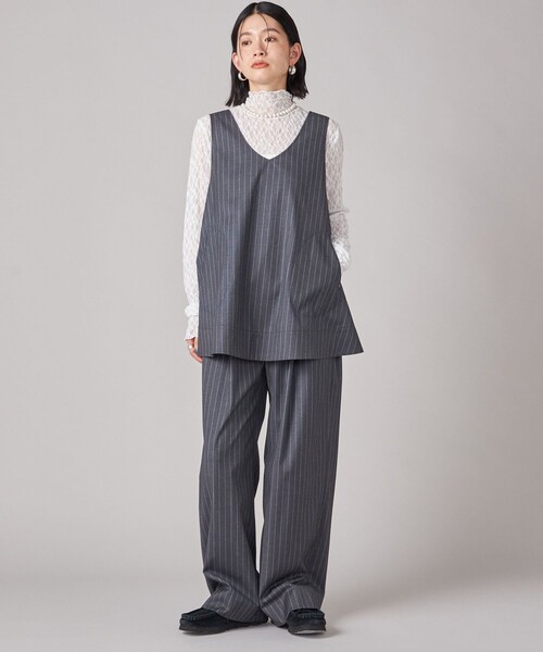 SHIPS(シップス)の「SHIPS NINE CASE:〈手洗い可能〉ストライプ チュニック(チュニック・レディース・グレー・ONE SIZE)」の2枚目の写真